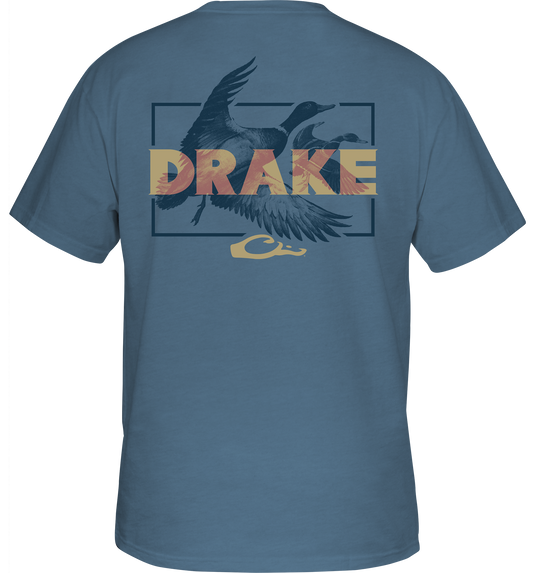 Drake Overlay T-Shirt featuring a front pocket with the Drake logo, part of the Drake Logo Series, crafted from a soft cotton-polyester blend for comfort.