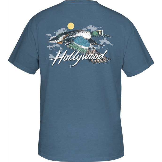 Hollywood T-Shirt featuring a Drake logo pocket and a Northern Shoveler graphic from the Ducks of Drake Series, made of soft cotton-polyester blend.