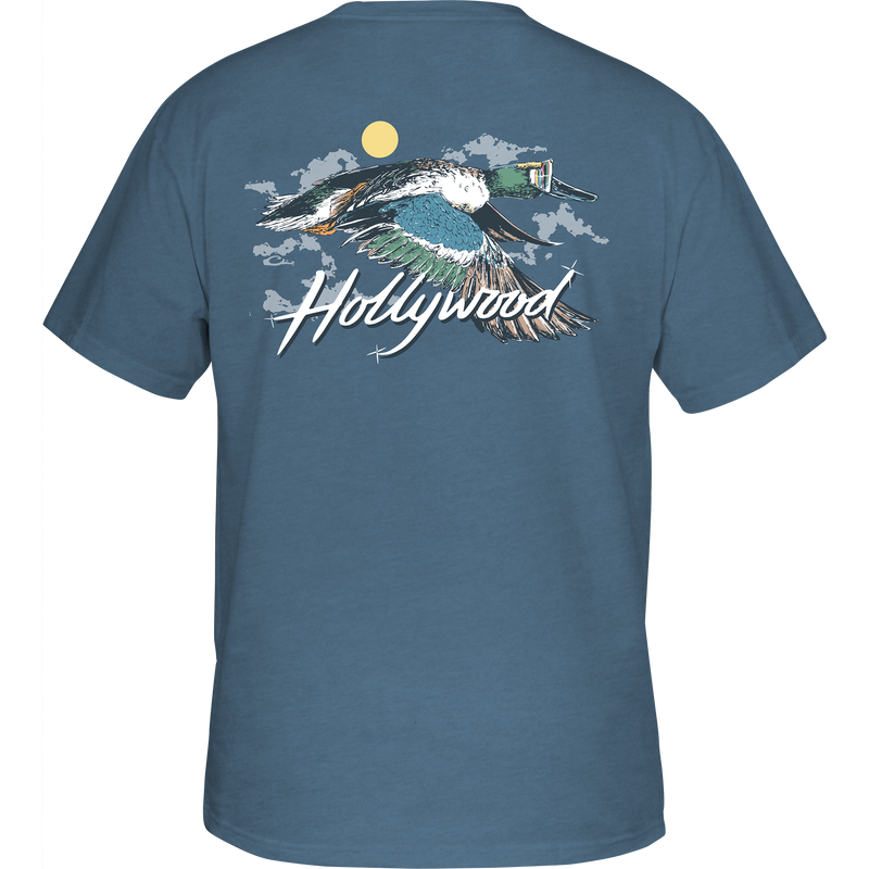 Hollywood T-Shirt featuring a Drake logo pocket and a Northern Shoveler graphic from the Ducks of Drake Series, made of soft cotton-polyester blend.