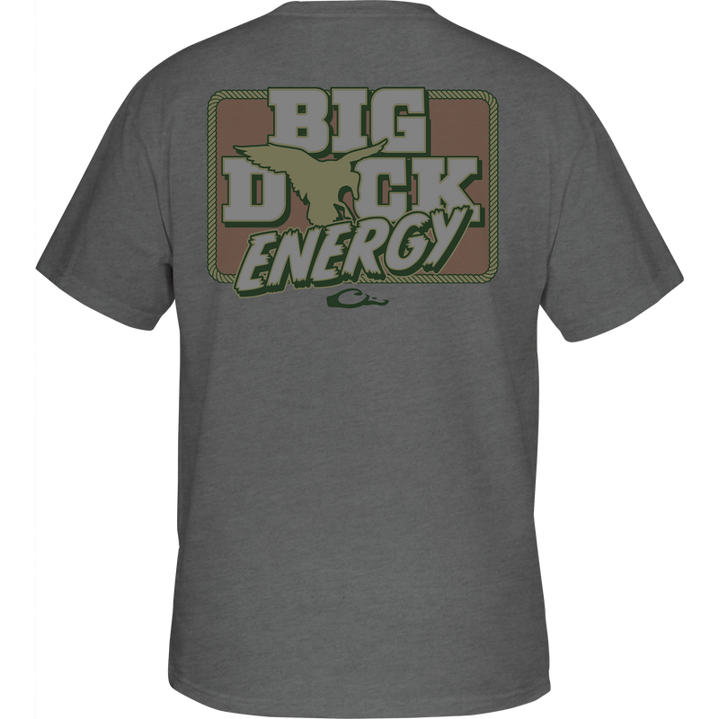 Big Duck Energy T-Shirt featuring a front pocket with Drake logo and back graphic, crafted from a soft cotton-polyester blend, part of Snark Graphic Tee Series.