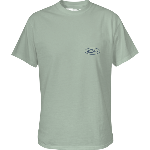 Watercolor Mallard T-Shirt with Drake logo on front left chest, featuring a Mallard graphic on the back, crafted from garment-washed 100% cotton.