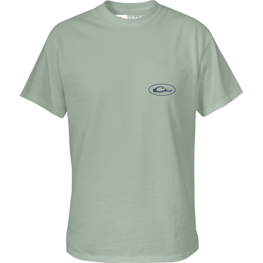 Watercolor Mallard T-Shirt with Drake logo on front left chest, featuring a Mallard graphic on the back, crafted from garment-washed 100% cotton.