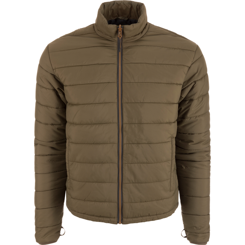 LST Hardline 3-in-1 Jacket, quilted puffer-style with stand-up collar, showcased on a mannequin. Features full-length zipper, ergonomic fit, and multiple pockets for versatile outdoor protection.
