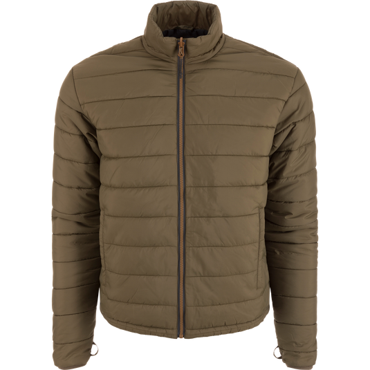 LST Hardline 3-in-1 Jacket, quilted puffer-style with stand-up collar, showcased on a mannequin. Features full-length zipper, ergonomic fit, and multiple pockets for versatile outdoor protection.
