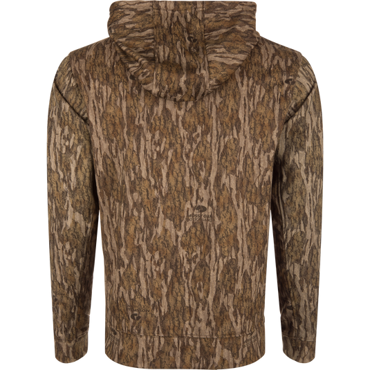 Performance Hoodie with anti-pilling outer shell, built-in stretch, kangaroo pocket, and lined hood with adjustable drawstring, ideal for versatile wear.