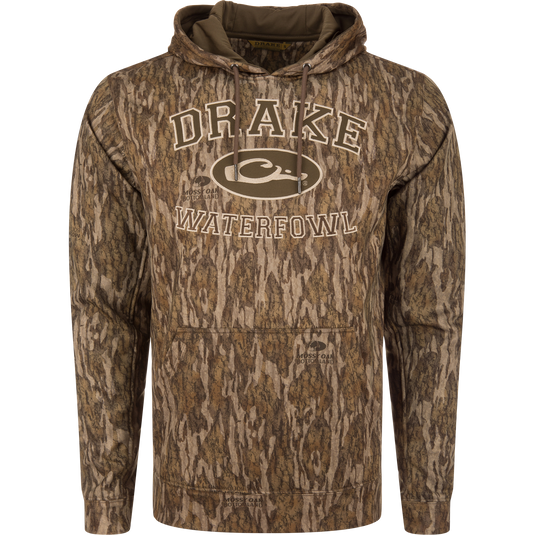 Performance Hoodie with anti-pilling fleece, kangaroo pocket, and adjustable hood, designed for comfort and movement. Ideal for outdoor activities and casual wear.