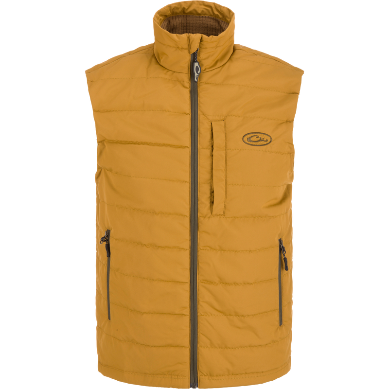 MST Synthetic Down Pack Vest, lightweight and packable, featuring a durable baffle design, ideal for versatile outdoor activities with stowable pocket and adjustable waist.