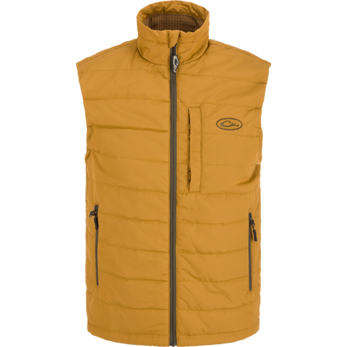 MST Synthetic Down Pack Vest, lightweight and packable, featuring a durable baffle design, ideal for versatile outdoor activities with stowable pocket and adjustable waist.