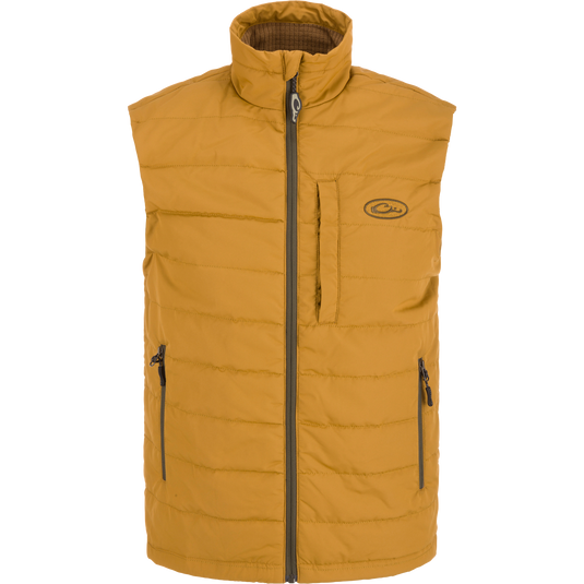 MST Synthetic Down Pack Vest, lightweight and packable, featuring a durable baffle design, ideal for versatile outdoor activities with stowable pocket and adjustable waist.