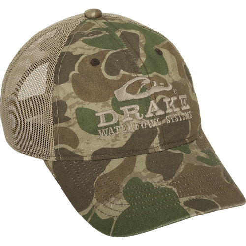 A lightweight Mesh Back Camo Cap with adjustable fit and breathable cotton/mesh construction. Perfect for outdoor trips and hunting adventures.