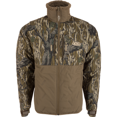 LST Guardian Flex Double Down Eqwader Full Zip Jacket showcasing its camouflage pattern and durable design, ideal for challenging outdoor conditions.