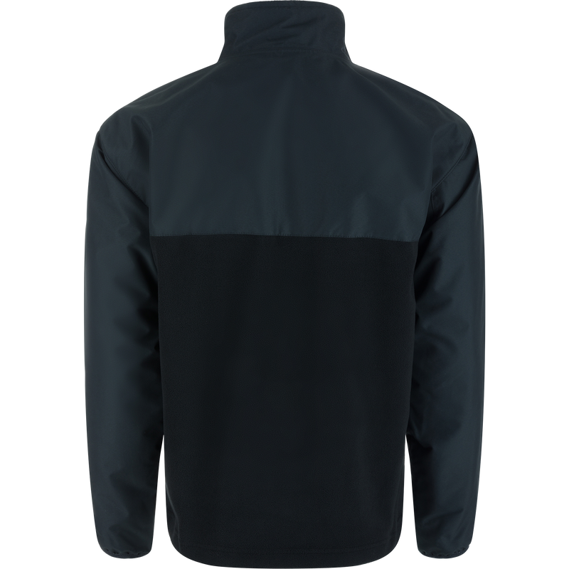 MST Quarter Zip Refuge Eqwader Jacket showcasing back view, highlighting waterproof and breathable fabric design, ideal for waterfowl hunting performance and comfort.