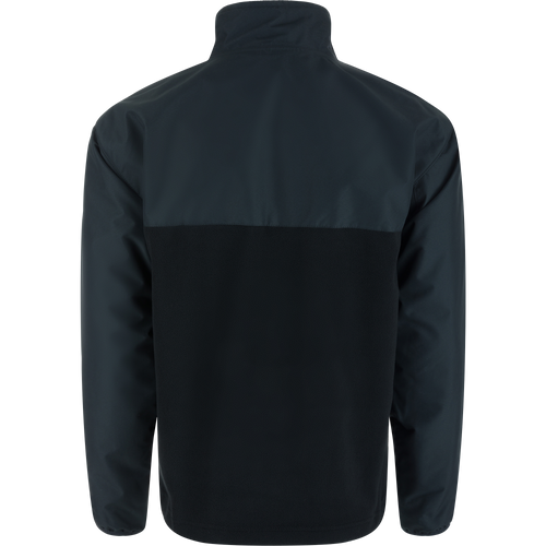 MST Quarter Zip Refuge Eqwader Jacket showcasing back view, highlighting waterproof and breathable fabric design, ideal for waterfowl hunting performance and comfort.