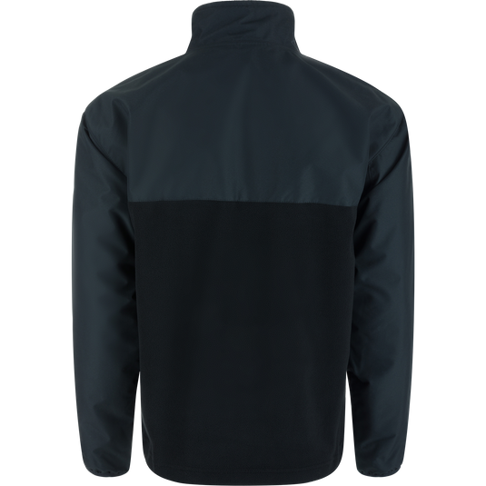 MST Quarter Zip Refuge Eqwader Jacket showcasing back view, highlighting waterproof and breathable fabric design, ideal for waterfowl hunting performance and comfort.