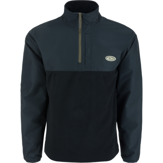 MST Quarter Zip Refuge Eqwader Jacket featuring a patented waterproof and breathable design with a zipper, showcased with advanced comfort features for waterfowl hunting.