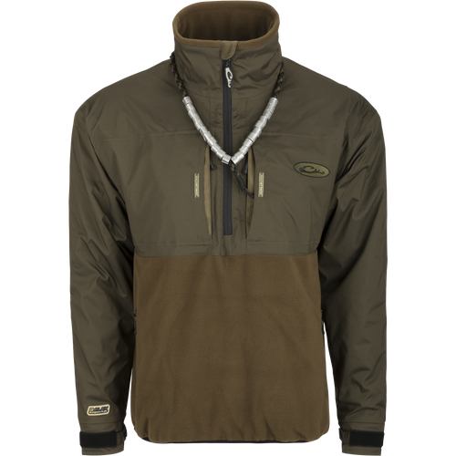 MST Guardian Flex Fleece Eqwader Quarter Zip Jacket with Guardian Flex upper and breathable fleece lower, featuring zippered pockets and reinforced elbows, ideal for outdoor activities.