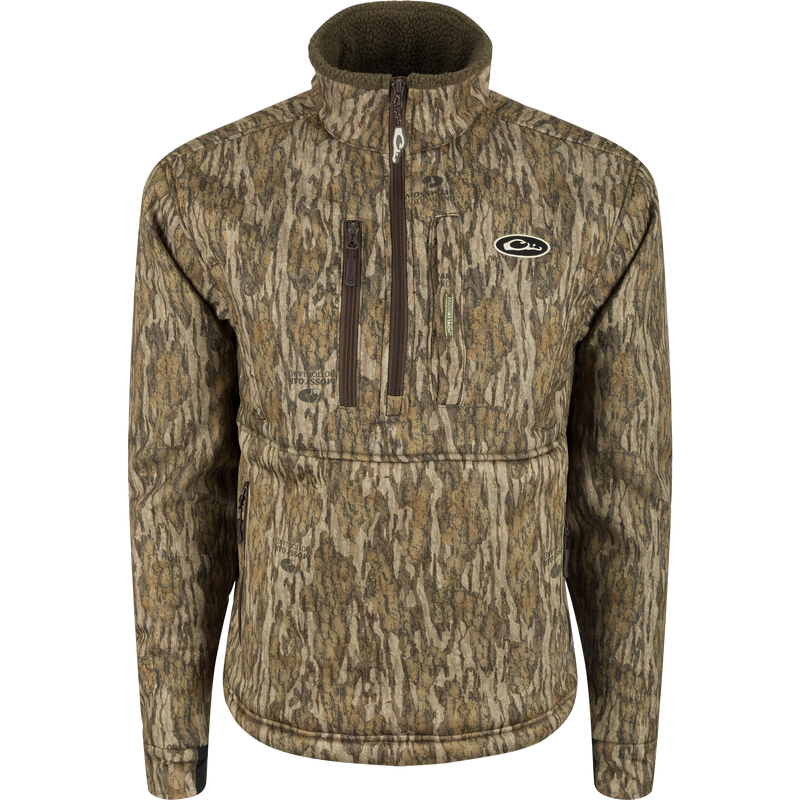 MST Hole Shot Windproof Eqwader 1/4 Zip Jacket, a windproof outerwear with Sherpa-lined upper body and breathable lower body. Ideal for any weather.