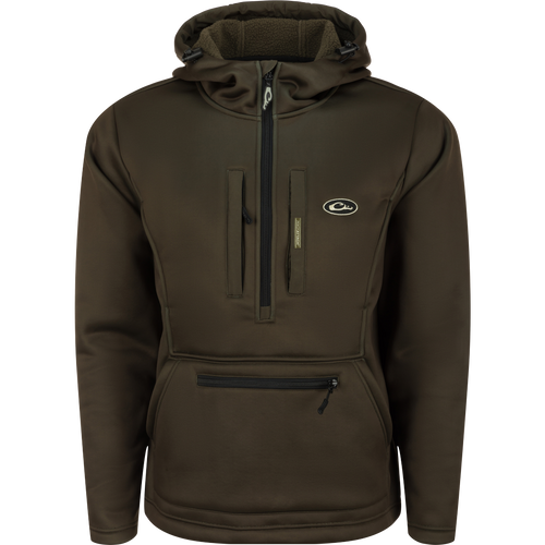 Ultimate Wader Quarter Zip Hoodie with high handwarmer pockets, adjustable waist, and Magnattach™ chest pocket, ideal for layering or as outerwear in mid-season temperatures.