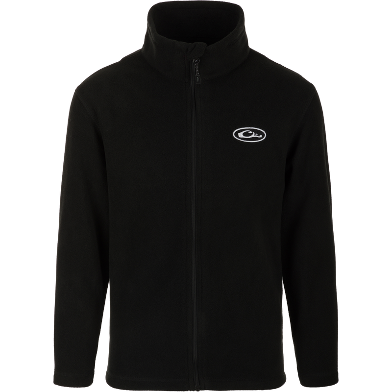 Youth Camp Fleece Full Zip jacket with logo, micro fleece, anti-pill treatment, moisture-wicking, Magnattach pocket, handwarmer pockets.