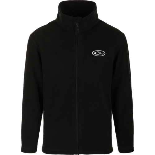 Youth Camp Fleece Full Zip jacket with logo, micro fleece, anti-pill treatment, moisture-wicking, Magnattach pocket, handwarmer pockets.