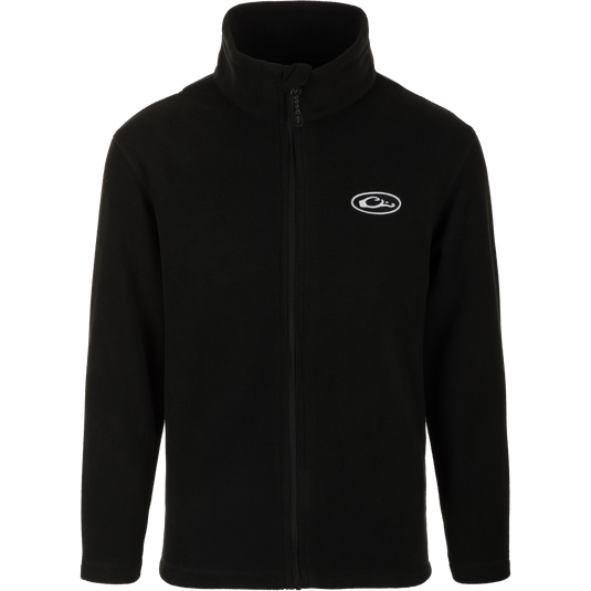 Youth Camp Fleece Full Zip jacket with logo, micro fleece, anti-pill treatment, moisture-wicking, Magnattach pocket, handwarmer pockets.