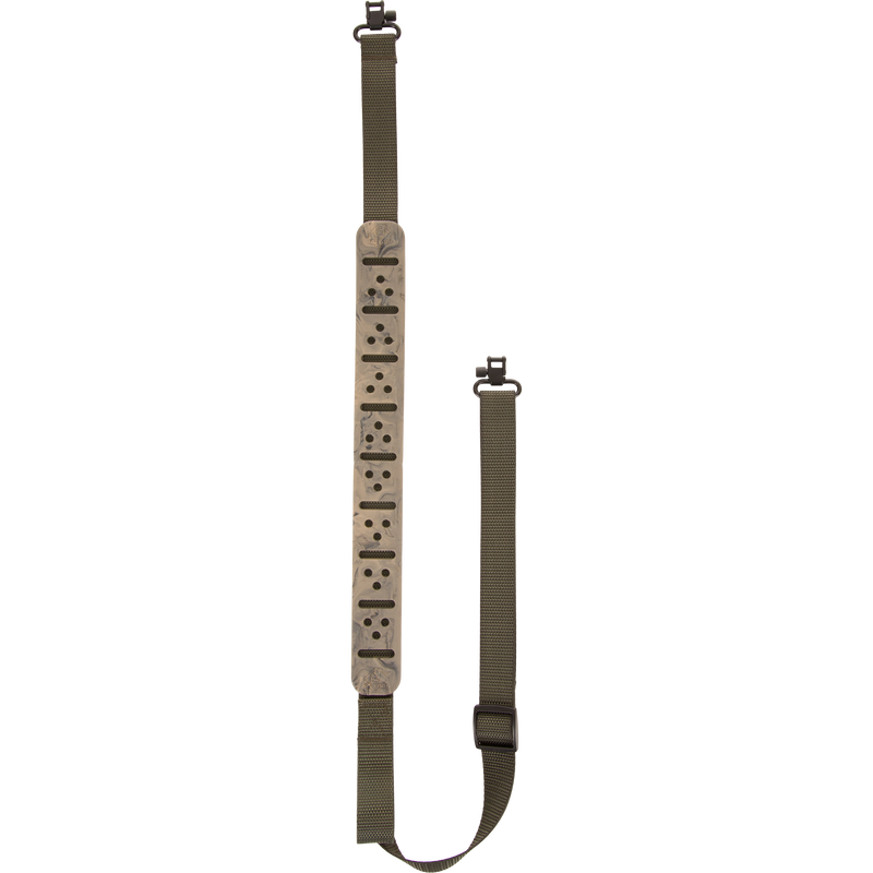 Close-up of the Gunslinger Shotgun Sling's non-slip pad and 1 nylon strap, designed for comfort and control in hunting.