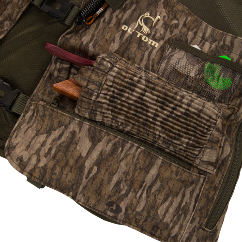 Time & Motion™ Gunslinger Turkey Vest, featuring well-distributed Gunslinger straps, multiple organized pockets, and a removable seat cushion, ideal for efficient hunting gear storage.