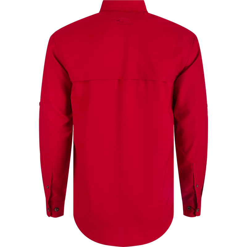 Alabama Frat Dobby Long Sleeve Shirt with hidden collar, vented back, and adjustable sleeves.