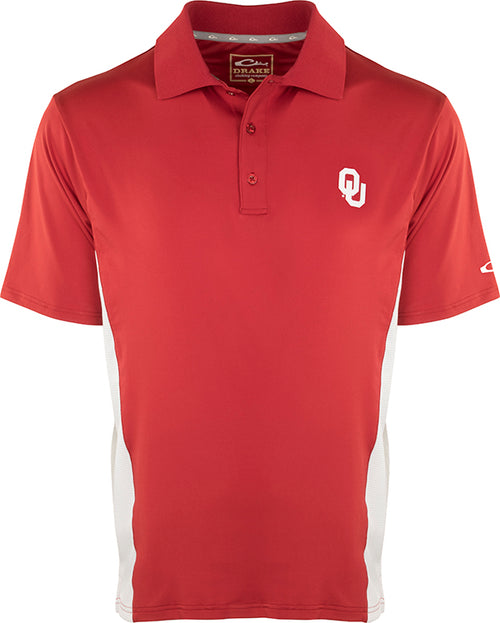 Oklahoma Performance Polo with Mesh Sides featuring a sleek design, moisture-wicking fabric, and mesh panels for breathability, ideal for active wear.