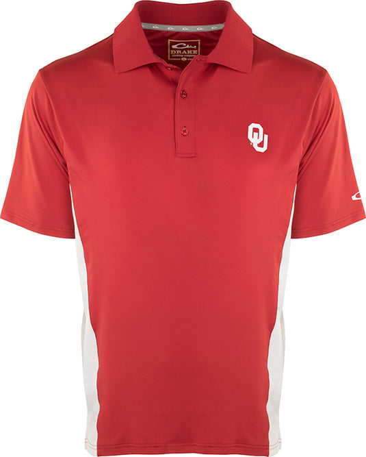 Oklahoma Performance Polo with Mesh Sides featuring a sleek design, moisture-wicking fabric, and mesh panels for breathability, ideal for active wear.