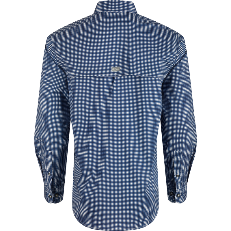 Ole Miss Frat Gingham Long Sleeve Shirt: Classic fit button-down with hidden collar, chest pockets, and vented cape back.