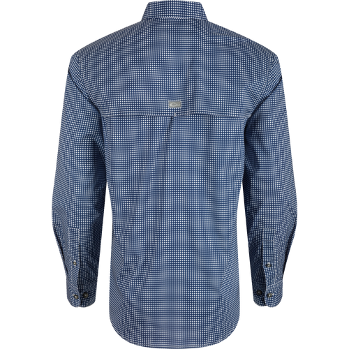 Ole Miss Frat Gingham Long Sleeve Shirt: Classic fit button-down with hidden collar, chest pockets, and vented cape back.