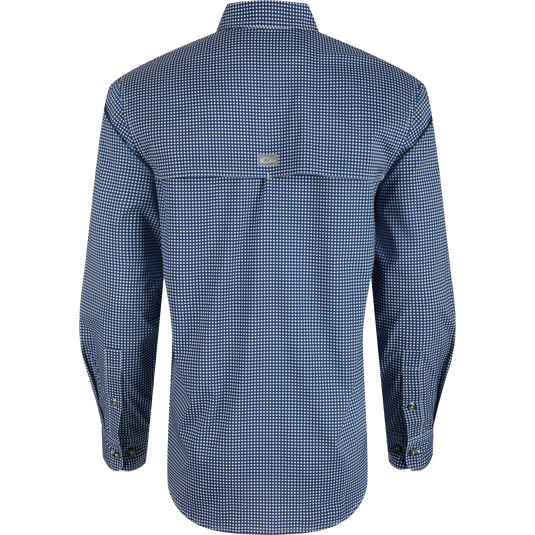 Ole Miss Frat Gingham Long Sleeve Shirt: Classic fit button-down with hidden collar, chest pockets, and vented cape back.