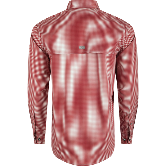 South Carolina Frat Gingham Long Sleeve Shirt, a classic button-down with hidden collar, chest pockets, and vented cape back.