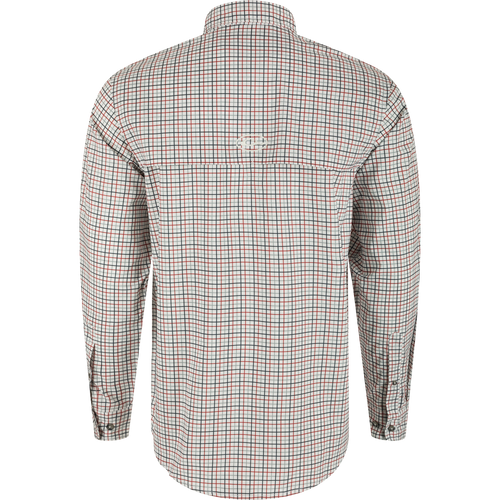 South Carolina Frat Tattersall Long Sleeve Shirt: Classic fit shirt with plaid pattern, hidden button-down collar, and two chest pockets. Lightweight, moisture-wicking fabric with UPF30 sun protection.