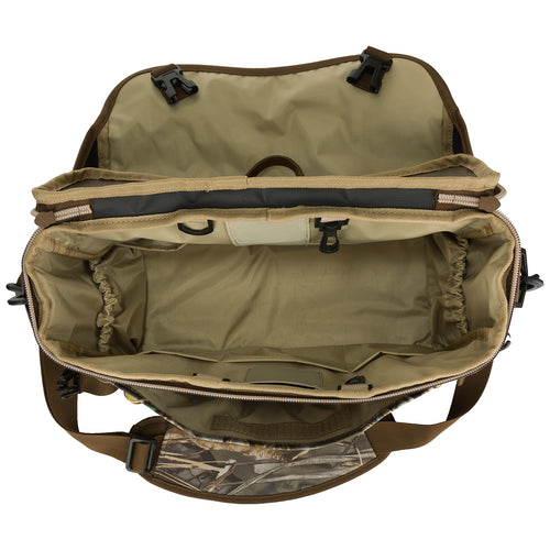 A low-profile Shoulder Bag 2.0 with exceptional organization features. Rugged HD2™ material, adjustable strap, improved zipper, and durable hardware. Holds approximately 8 boxes, 25 shells per box of 3in shells. 13