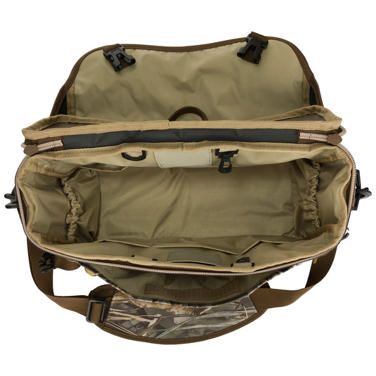 A low-profile Shoulder Bag 2.0 with exceptional organization features. Rugged HD2™ material, adjustable strap, improved zipper, and durable hardware. Holds approximately 8 boxes, 25 shells per box of 3in shells. 13"L x 9"H x 5"D, weighs 2.3 lbs.