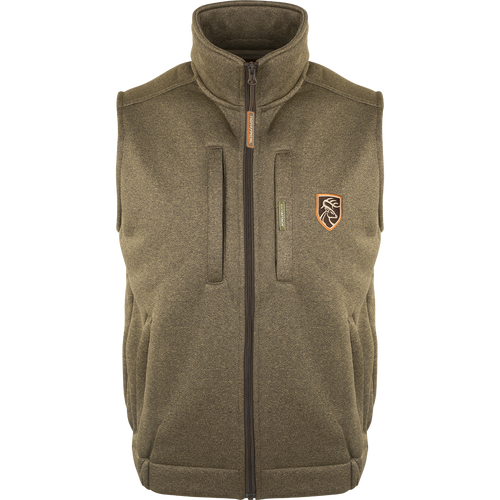 Non-Typical Soft Shell Fleece Vest featuring a deer logo, multiple chest pockets, and high-pile fleece lining for optimal warmth and mobility.