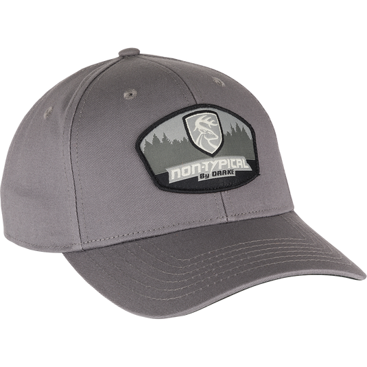 Chino Twill Patch Cap with Non-Typical logo patch on front, made of 100% cotton twill. Adjustable snap closure at the back.