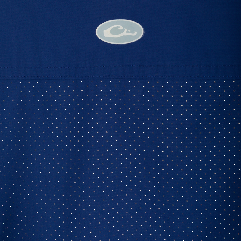 A high-performance shirt with mesh panels for ventilation, moisture-wicking fabric, UPF 50 sun protection, and hidden button-down collar. Perfect for outdoor activities.