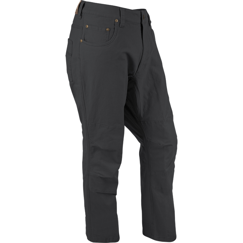 A pair of classic five-pocket Stretch Canvas Pants with built-in stretch for ease of movement and reinforced back leg cuffs for durability.