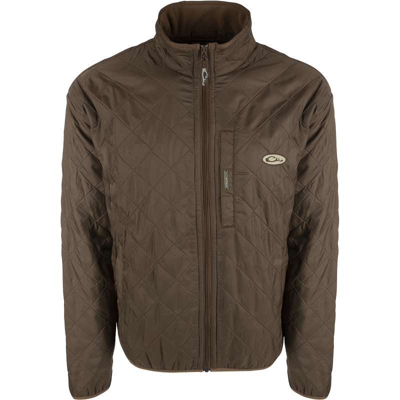 A Delta Fleece-Lined Quilted Jacket with vertical Magnattach™ pocket and fleece-lined slash pockets. Classic styling meets innovation in this comfortable, lightweight jacket from Purewhitelaneshop. Ideal for casual or field use.