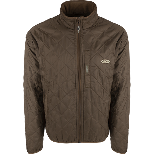 A Delta Fleece-Lined Quilted Jacket with vertical Magnattach™ pocket and fleece-lined slash pockets. Classic styling meets innovation in this comfortable, lightweight jacket from Purewhitelaneshop. Ideal for casual or field use.