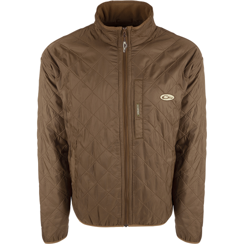 A Delta Fleece-Lined Quilted Jacket with quilted insulation and micro-fleece lining. Features Magnattach™ pocket and slash pockets.