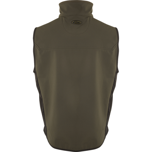 Back of EST Windproof Tech Vest, a high-quality hunting gear product from Purewhitelaneshop. The vest features a windproof barrier, lightweight design, and multiple pockets. Perfect for both field use and everyday wear.