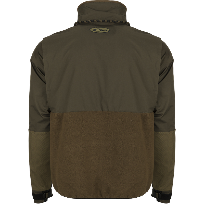 MST Guardian Eqwader Flex Fleece Full Zip Jacket: A waterproof/windproof shell jacket with Guardian Flex™ fabric on upper body and arms, and 350-gram fleece for breathability. Showcasing the back of jacket.