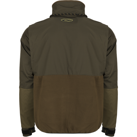MST Guardian Eqwader Flex Fleece Full Zip Jacket: A waterproof/windproof shell jacket with Guardian Flex™ fabric on upper body and arms, and 350-gram fleece for breathability. Showcasing the back of jacket.