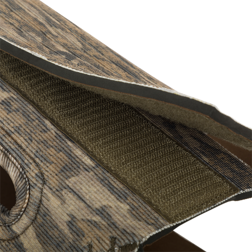 Drake Neoprene Dog Vest close-up showing durable 5mm neoprene fabric and reinforced areas, designed for warmth and customizable fit with assist handles for easy lifting.