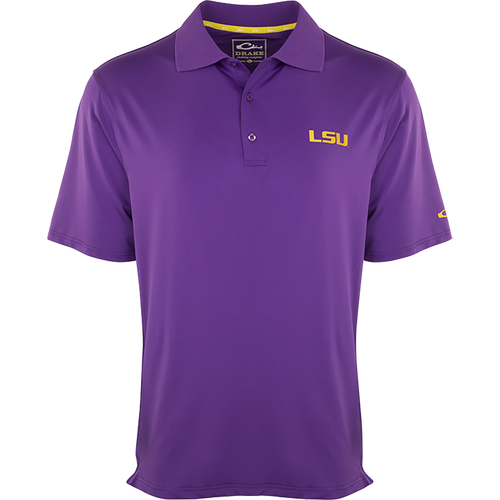 LSU Performance Stretch Polo - An ultra-lightweight, moisture-wicking polo with four-way stretch. Features quick-drying, breathable fabric and the official LSU logo on the left chest. Perfect for the big game or a round of golf.