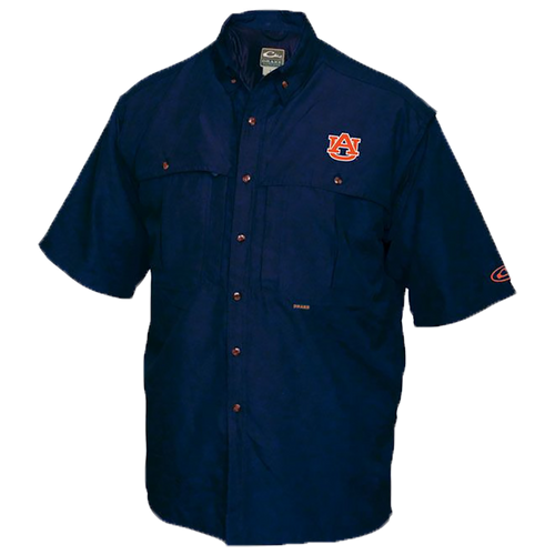 Auburn Wingshooter's Shirt Short Sleeve - A breathable, quick-drying shirt with front and back ventilation. Features oversized chest pockets, Magnattach™ pocket, and zippered vertical pocket. Perfect for Game Day.